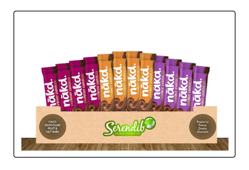 Serendib's Nakd Chocolish Fruit & Nut Bars Box of 12 | Vegan Chocolate Alternative | Gluten-Free | Healthy Snack | Big Bite - 50g Each (12 Pack) Global Snacks