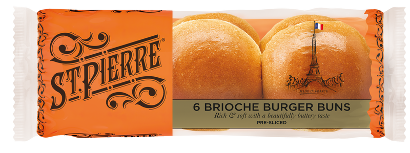 St Pierre 6 Brioche Burger Buns (Pack of 3) Global Snacks