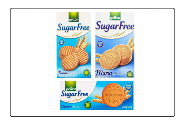 Sugar Free Cookie Biscuits Selection 3 Boxes Shortbread, Digestives, Maria. Gullon Global Snacks