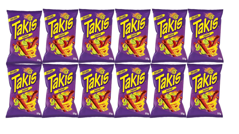 Takis Fuego Chips 55g Pack of 12 Global Snacks