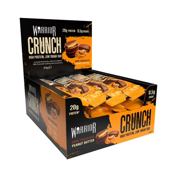 Warrior Crunch Protein Flapjack Bars 12 Pack Peanut Butter - High Protein Nutritious Snack with Tree Nuts