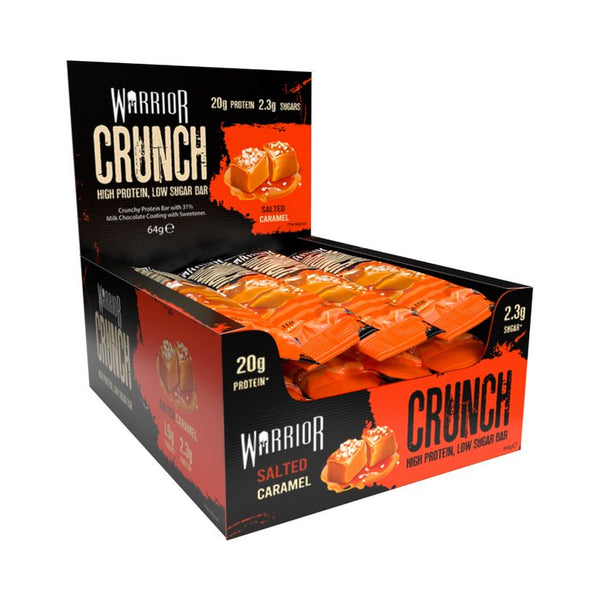 Warrior Crunch Protein Flapjack Bars 12 Pack Salted Caramel - High Protein Nutritious Snack with Tree Nuts