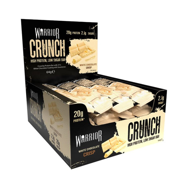 Warrior Crunch Protein Flapjack Bars 12 Pack White Chocolate Crisp - High Protein Nutritious Snack with Tree Nuts