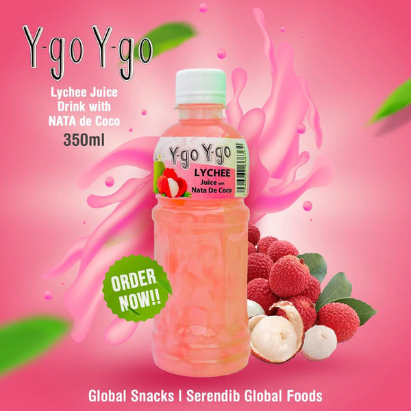 Ygo Ygo Lychee flavour 6 bottles | Nata De Coco | New Drink | Y-go Y-go Global Snacks
