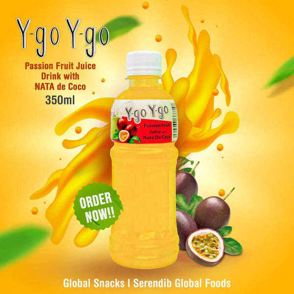 Ygo Ygo Passion Fruit flavour 6 bottles | Nata De Coco | New Drink | Y-go Y-go Global Snacks