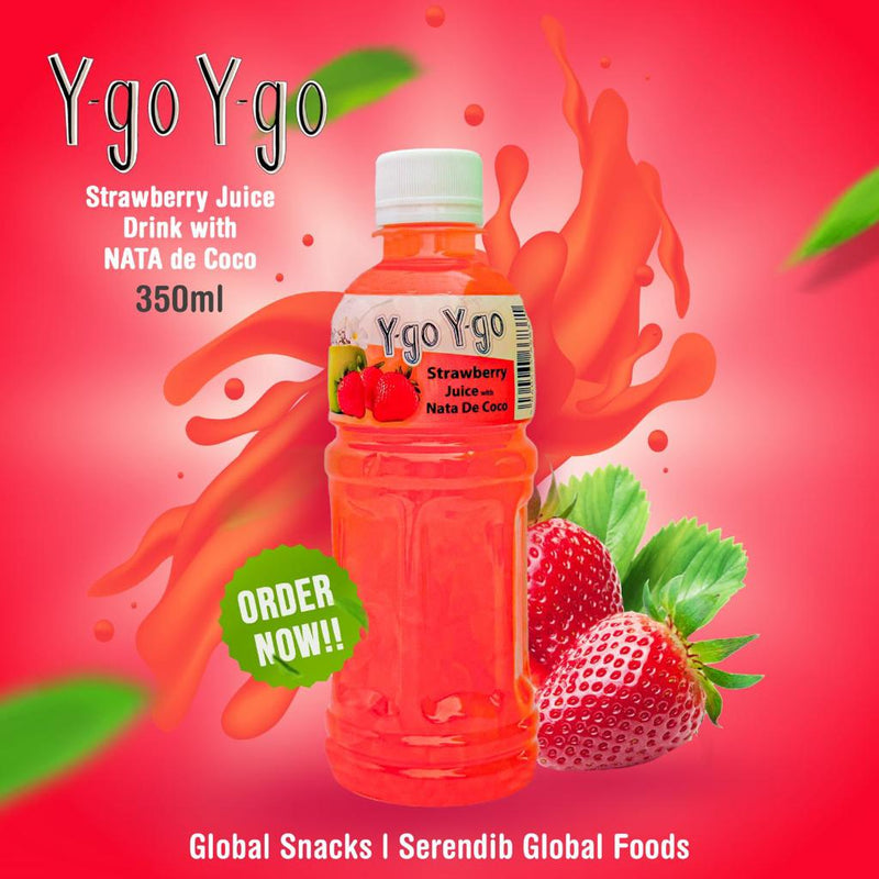 Ygo Ygo Strawberry flavour 6 bottles | Nata De Coco | New Drink | Y-go Y-go Global Snacks