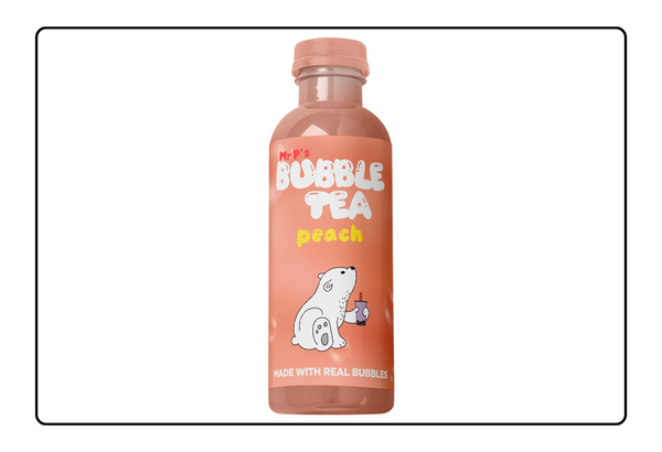 Mr P's Bubbe Tea | Peach Flavoured Bubble Tea With Popping Bubbles | Pack of 6