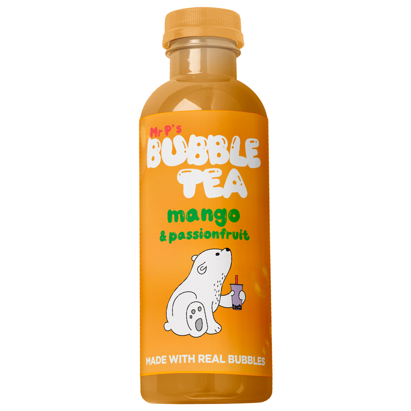 Mr P's Bubble Tea | Mango and Passion Fruit Flavoured Bubble Tea With Popping Bubbles | Pack of 6