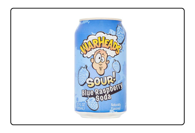 Warheads - Sour Fruity Soda with Classic Flavor Blue Raspberry 355ml x 12 Cans