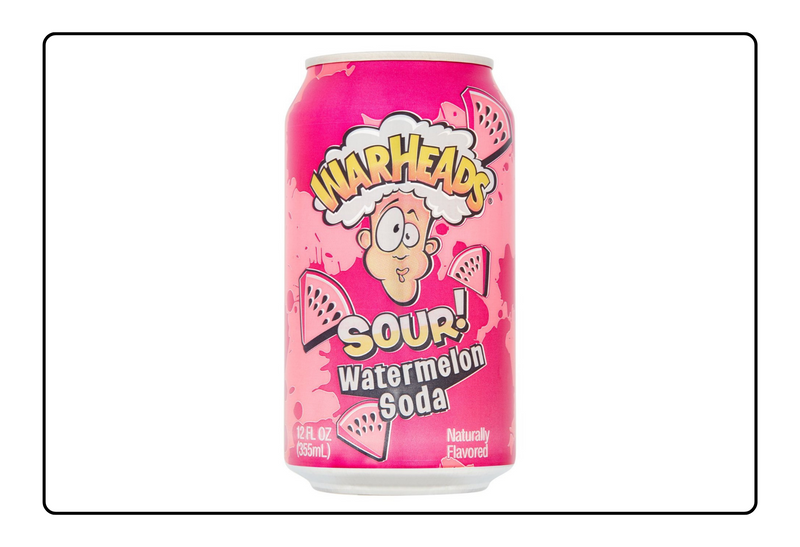 Warheads - Sour Fruity Soda with Classic Flavor Watermelon 355ml x 12 Cans