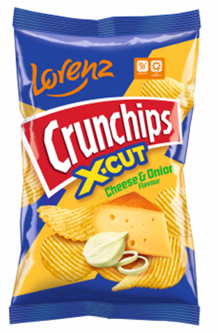 Lorenz Crunch-Chips  X-Cut Cheese Onion 130g X 10