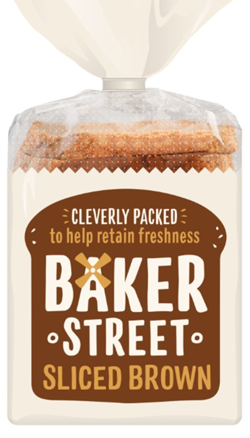 Baker Street Brown Bread Sliced 500g X 9pcs